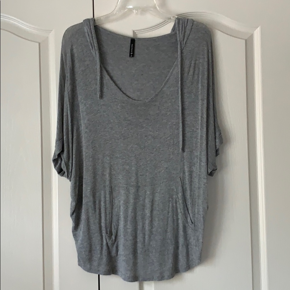 Gray hoodie top